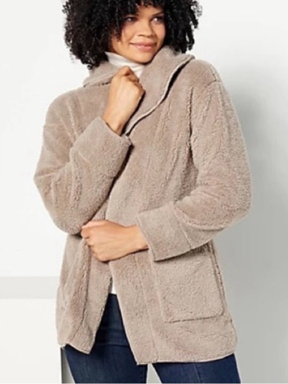 Koolaburra By UGG Women XL Portobello Sherpa Fleece Shawl Collar Cardigan NWOT